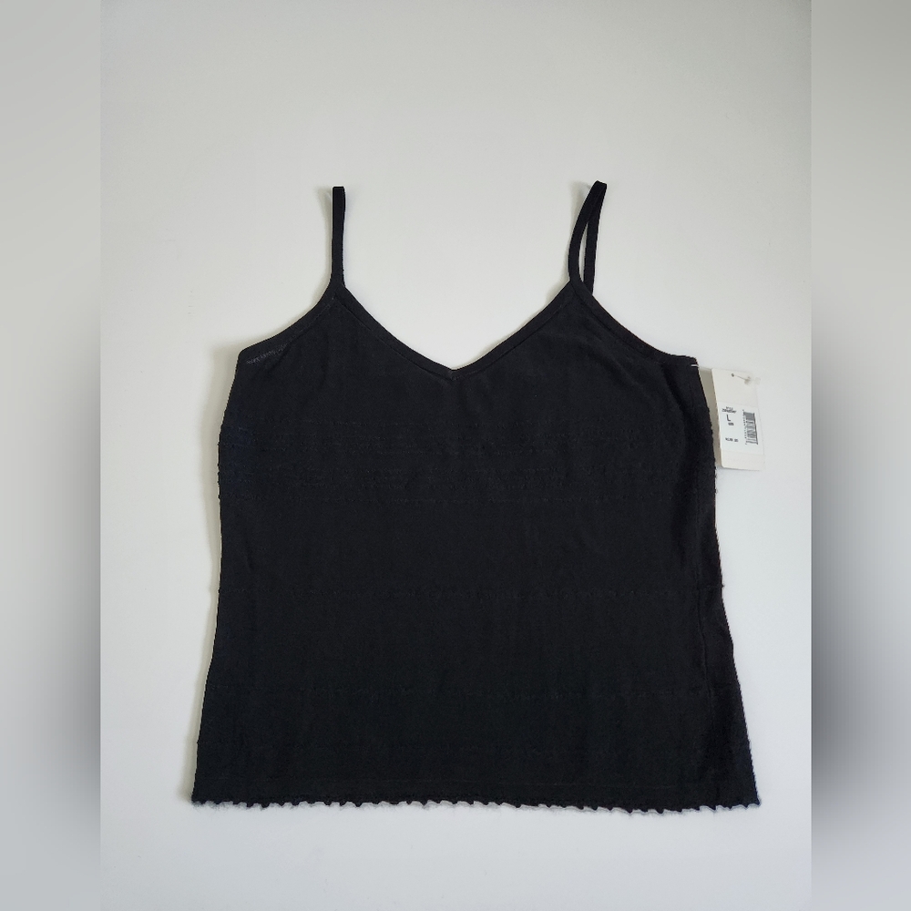 Vintage Dana Buchman Sleeveless Black Knit Top Size Large NWT